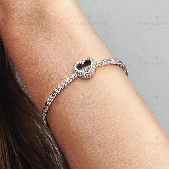 Pandora Beaded Open Heart Charm - Picture 4 of 5